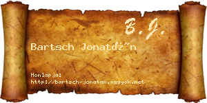 Bartsch Jonatán névjegykártya